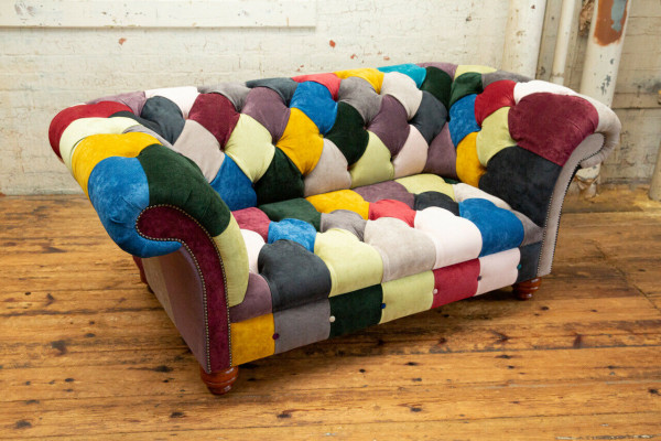 Modern Design Kleurrijke Chesterfield 2-zits Bank Stoffen Bank Bekleding Ontwerp