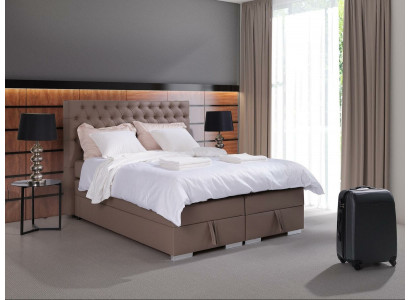 Compleet boxspringbed matras topper hotel tweepersoonsbedden Chesterfield nieuw