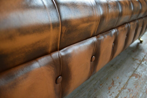 Chesterfield 4-zits gestoffeerde bank Moderne stijl Lederen stoffen bank Banken van leer