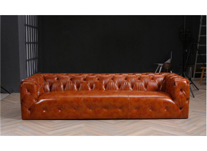 Chesterfield Bank Bank Bekleding Stof Leer Bankstel 4-zits