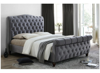 Klassiek fluwelen textielbed, dubbele bedden, gestoffeerde hotel slaapkamer 180x200