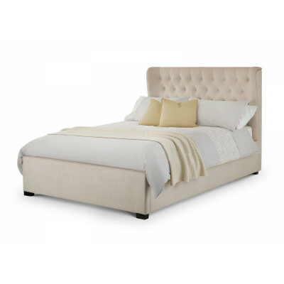 Chesterfield Design Gestoffeerd Engels Bed Tweepersoons Bed Beige Bedden 160/180x200