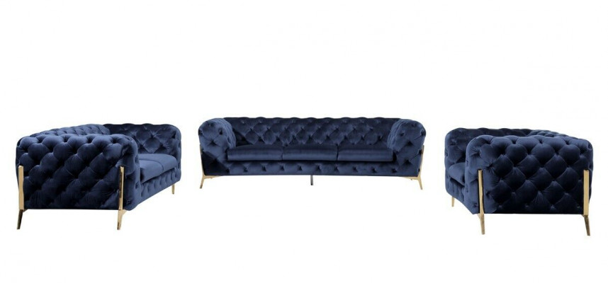 Chesterfield set 2x fauteuil bankstel set Chesterfield 1+1 zits gestoffeerde fauteuil