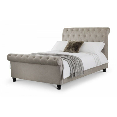 Chesterfield Design Beklede Engels Bed Grijs 160/180x200 Tweepersoonsbed Bedden.