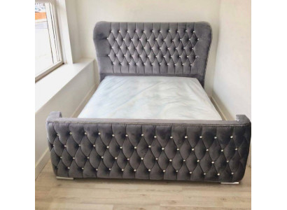 Chesterfield Hotel Dubbel Leren Bed Slaapkamer Gestoffeerde Luxe Bedden 160x200cm
