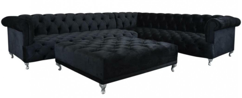 Hoekbank Chesterfield Design Bank Bekleding Hoekbank + Voetenbank Hoekbank