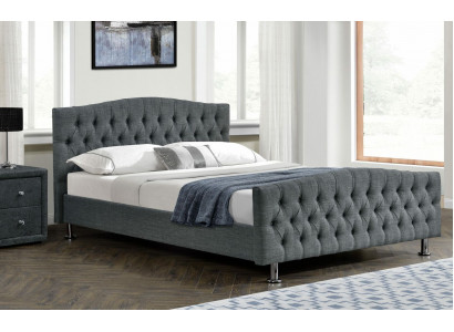 Slaapkamerontwerper Chesterfield grijs tweepersoonsbed Luxe bedden