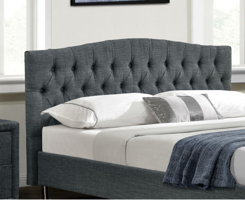 Slaapkamerontwerper Chesterfield grijs tweepersoonsbed Luxe bedden