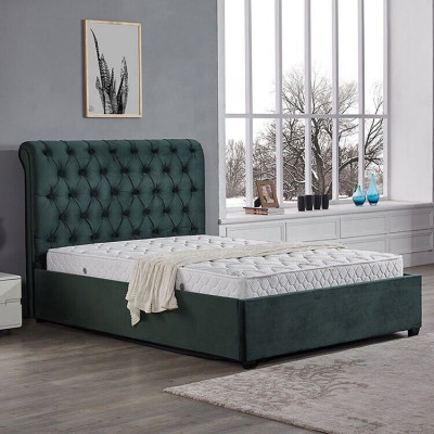 Moderne groene Chesterfield tweepersoonsbed Designer Luxe Bedden