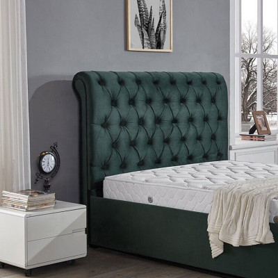Moderne groene Chesterfield tweepersoonsbed Designer Luxe Bedden