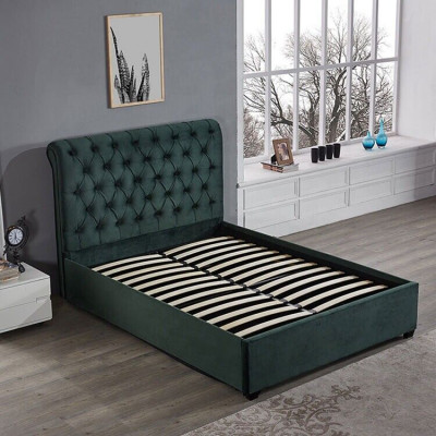 Moderne groene Chesterfield tweepersoonsbed Designer Luxe Bedden