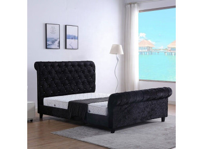 Zwarte slaapkamer Chesterfield bed - Luxe slaapkamer bed