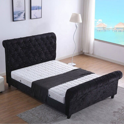 Zwarte slaapkamer Chesterfield bed - Luxe slaapkamer bed