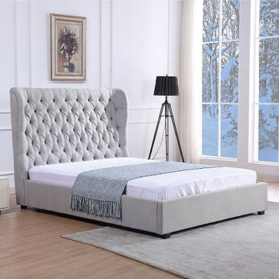 Bed Chesterfield Upholstered Bed Luxury Bedroom Design Beds Textile Leather New