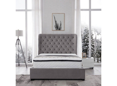 Luxe grijs designer tweepersoonsbed gestoffeerde bedden