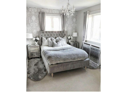 Chesterfield Bed Ontwerp Slaapkamer Engelse Bedden 140x200cm Textiel Bekleding