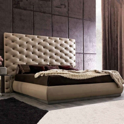 Beige muurpaneel Chesterfield Luxe Bed Designer Tweepersoonsbedden
