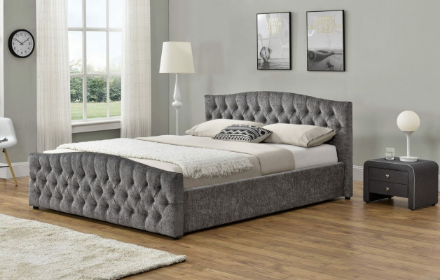 Chesterfield bed ontwerp slaapkamer Engelse bedden 180x200 textiel bekleding