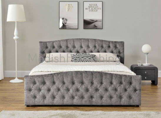 Chesterfield bed ontwerp slaapkamer Engelse bedden 180x200 textiel bekleding