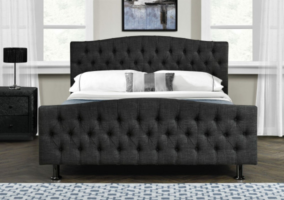 Zwart Chesterfield-bed Ontwerp Slaapkamer Engels Bed