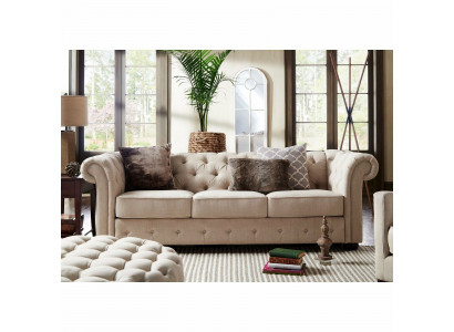 Landhuis stijl meubelen - Chesterfield bankstel 3+2 set stof