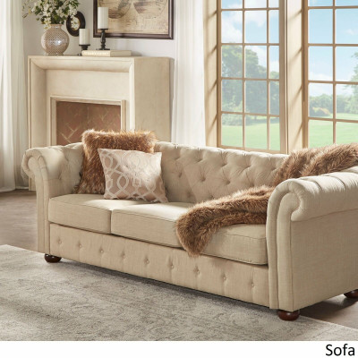 Landhuis stijl meubelen - Chesterfield bankstel 3+2 set stof
