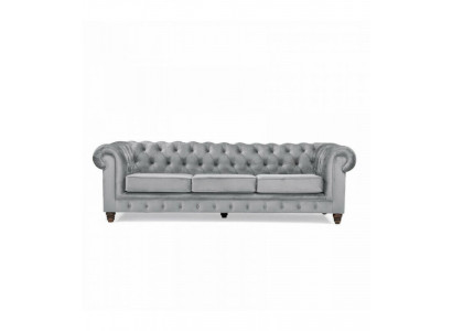 Chesterfield 5-zits klassieke luxe bankstel textiel lederen bank zilveren bankstellen