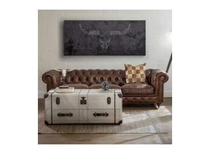 Engelse Chesterfield bank leren bank banken bankstellen driezits bruin wielen