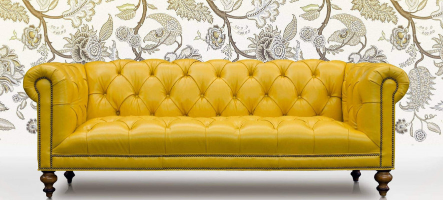 Bruine Chesterfield 3-zits bank Leren bank Bank Meubels