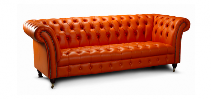 Designerbank 3-zits Chesterfield Bank Gestoffeerde Banken Ontwerp Oranje Direct