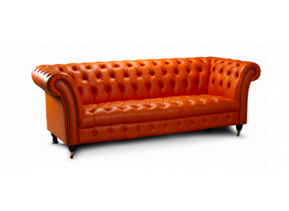 Designerbank 3-zits Chesterfield Bank Gestoffeerde Banken Ontwerp Oranje Direct