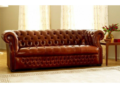 Bruine Chesterfield driezits Designer Bank Stijlvolle Bankstel