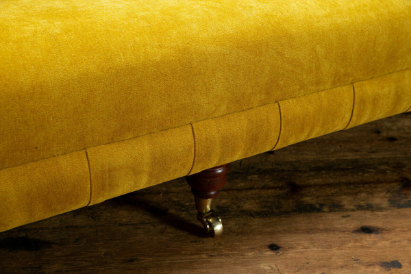 Klassieke Chesterfield bank 4-zitsbanken bankstellen leer geel ontwerp bekleding