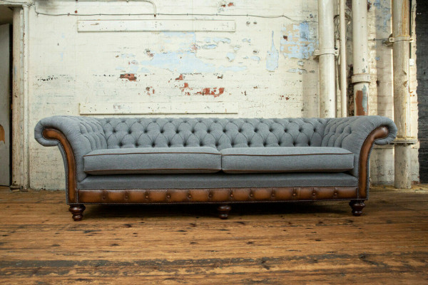 Chesterfield leren bankstel, stoffen bank, bank, bank, gestoffeerd, woonkamer op maat gemaakt