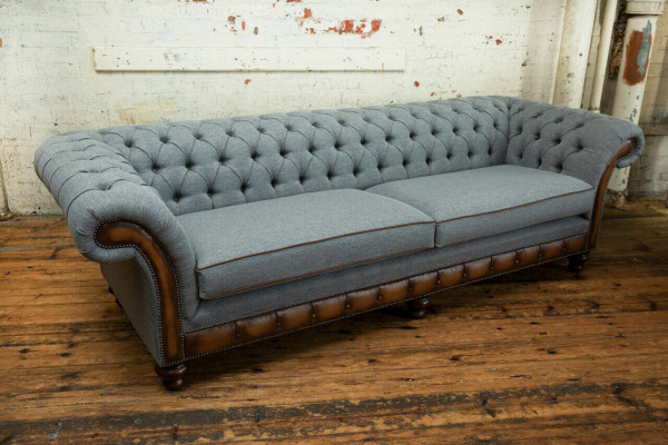 Chesterfield leren bankstel, stoffen bank, bank, bank, gestoffeerd, woonkamer op maat gemaakt