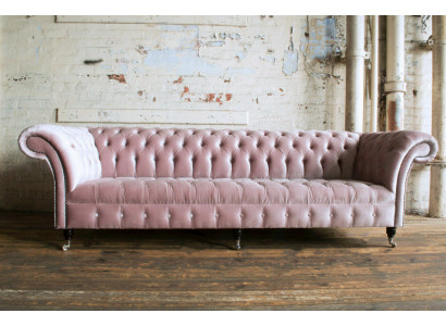 Chesterfield Bank xxl grote bank banken fluweel leder textiel bekleding 4 zits nieuw