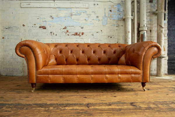 Chesterfield Bank Fluweel Driepersoons Design Bankstellen Banken Fluweel 220cm.