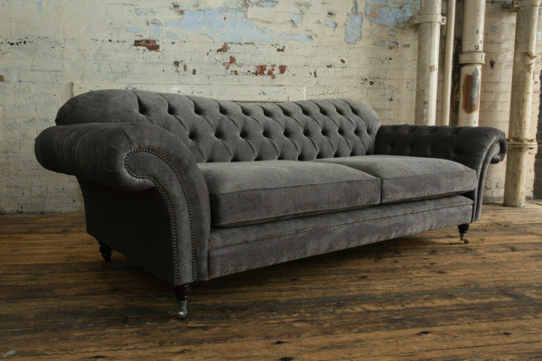 Chesterfield stoffen bank bank bankstel 4-zits set modern ontwerp sofa.