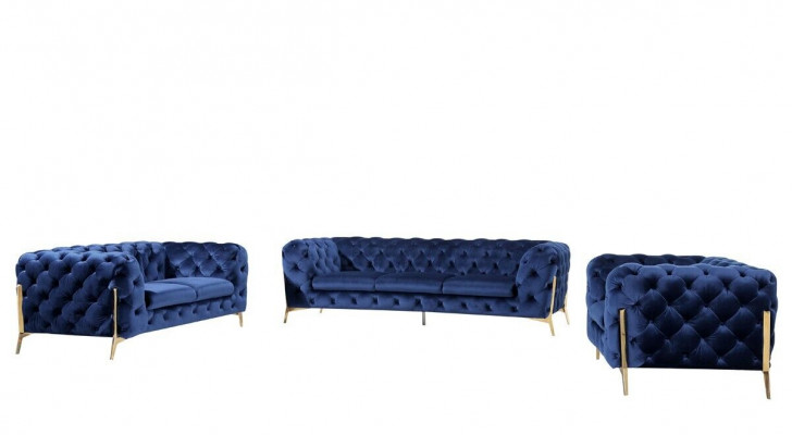 Luxe textielstoffen bank bankstel bekleding stoel 3+1 suite Chesterfield-sets