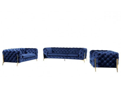 Luxe textielstoffen bank bankstel bekleding stoel 3+1 suite Chesterfield-sets