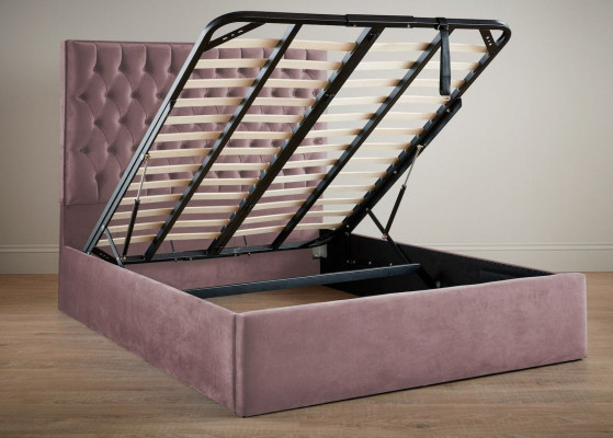 Roze ontwerper Chesterfield tweepersoonsbed ontwerperslaapkamerbed