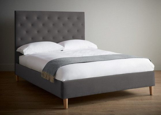 Bedbekleding Ontwerp Luxe Tweepersoons Hotelbedden Slaapkamer Chesterfield Grijs.