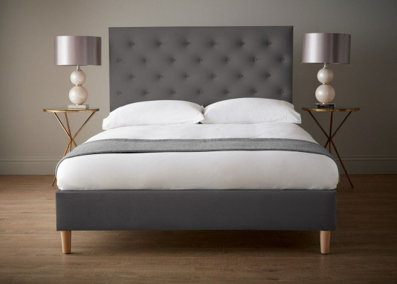 Bedbekleding Ontwerp Luxe Tweepersoons Hotelbedden Slaapkamer Chesterfield Grijs.
