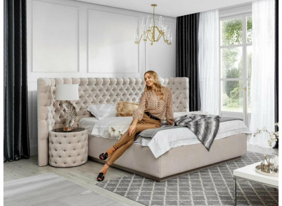 Chesterfield bed luxe slaapkamer hotel decoratie gestoffeerde bedden met knopen