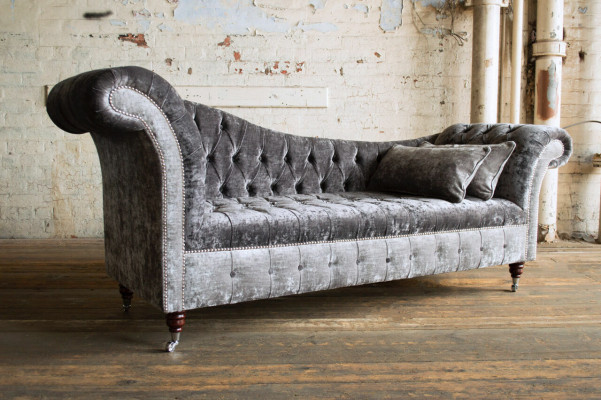Grijze ontwerper 3-zits Chesterfield bank gestoffeerde bankstellen Ontwerp bank