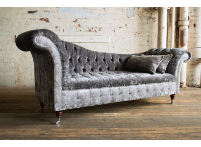 Grijze ontwerper 3-zits Chesterfield bank gestoffeerde bankstellen Ontwerp bank
