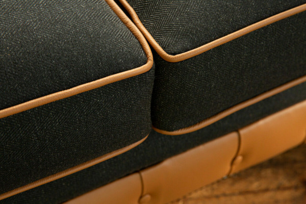 Bruine Chesterfield bank 4-zits bankstel Fluweel Leder design