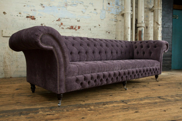 Klassieke Chesterfield Bank 4-Zits Banken Beklede Banken Leder Bruin Design.