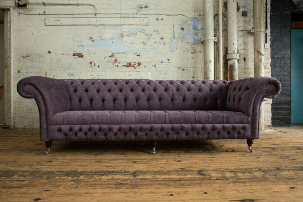 Klassieke Chesterfield Bank 4-Zits Banken Beklede Banken Leder Bruin Design.