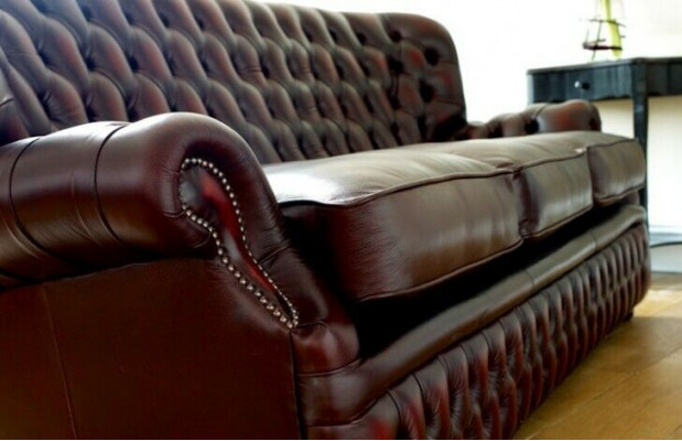 Bruine Chesterfield 3-zitsbank in antieke stijl designer woonkamerbank